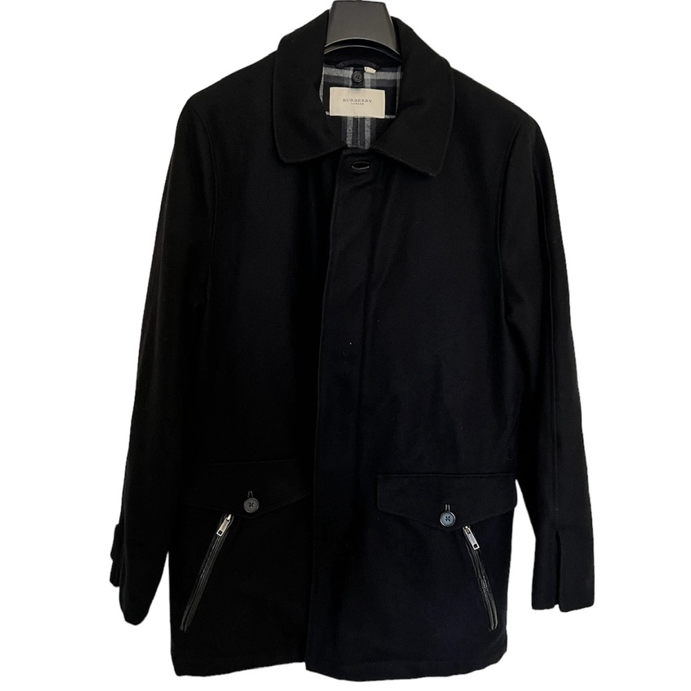 NWOT Men Burberry Wool Coat Black Sz Small